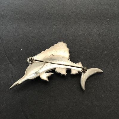 Vintage Silver tone, swordfish, lapel pin