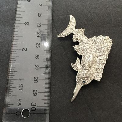 Vintage Silver tone, swordfish, lapel pin
