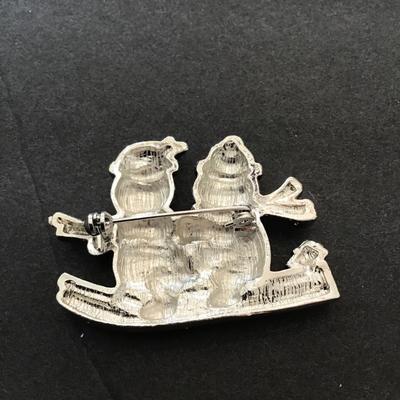 SilverTone snowman lapel pin