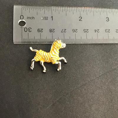 Vintage zebra lapel pin