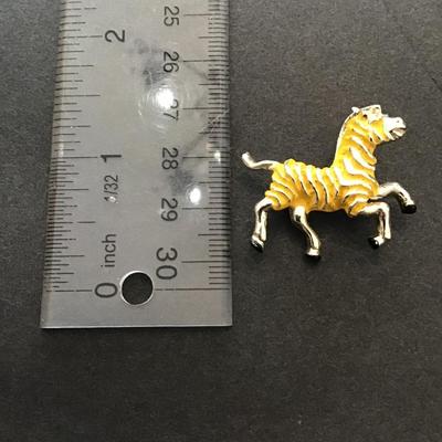 Vintage zebra lapel pin