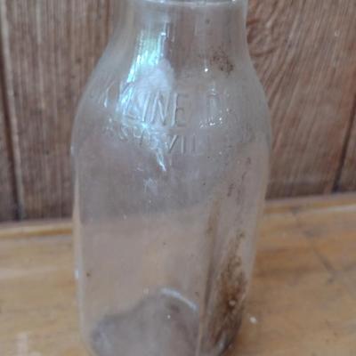 Vintage Skyline Dairy Asheville, NC Square Glass Milk Bottle (#17)