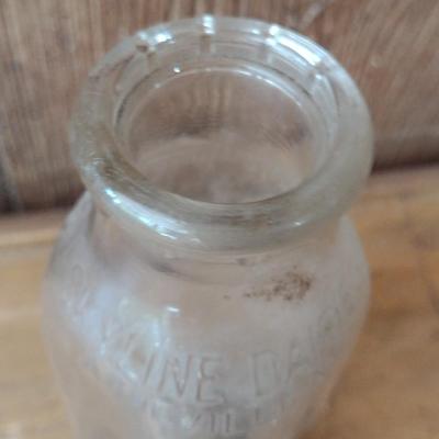 Vintage Skyline Dairy Asheville, NC Square Glass Milk Bottle (#17)