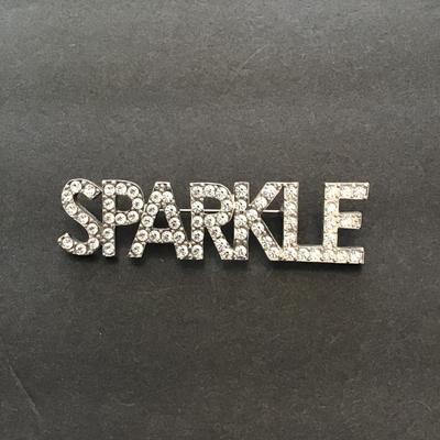 SilverTone sparkle lapel pin with rhinestones