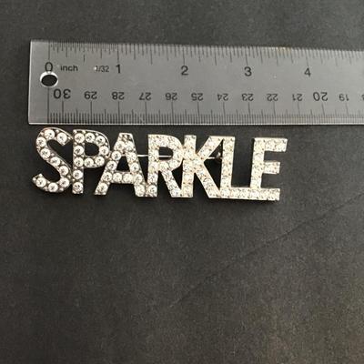 SilverTone sparkle lapel pin with rhinestones