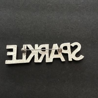 SilverTone sparkle lapel pin with rhinestones