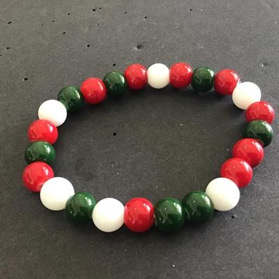 Glass Bead Christmas Bracelet