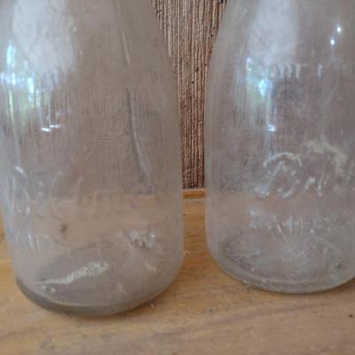 Set of Three Vintage Biltmore Dairy Farm Pint Glass Milk Bottles (#20)
