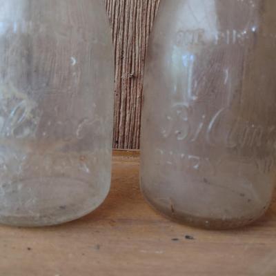 Set of Three Vintage Biltmore Dairy Farm Pint Glass Milk Bottles (#20)