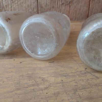 Set of Three Vintage Biltmore Dairy Farm Pint Glass Milk Bottles (#20)