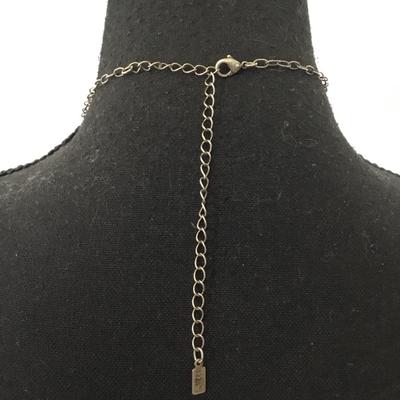 Vintage 1928 Company, Silver-tone, iridescent, flower, choker necklace