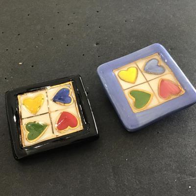 Heart Broochs Square ceramic