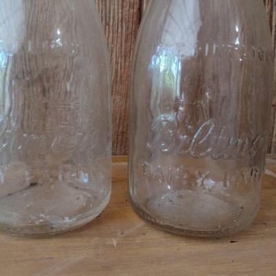 Set of Three Vintage Biltmore Dairy Farm Pint Glass Milk Bottles (#21)