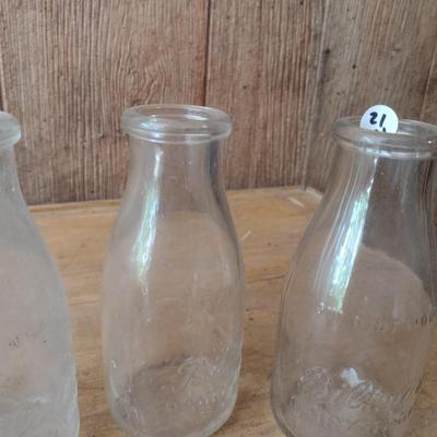 Set of Three Vintage Biltmore Dairy Farm Pint Glass Milk Bottles (#21)