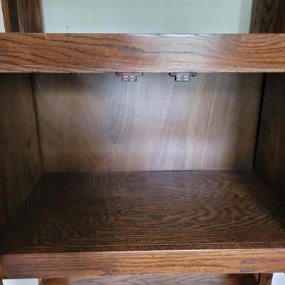 Three Large Wooden Display Shelves (D-EL)