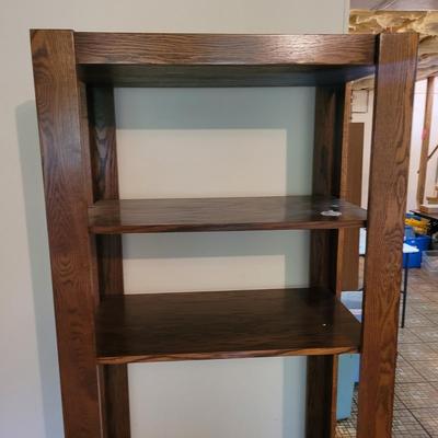Three Large Wooden Display Shelves (D-EL)