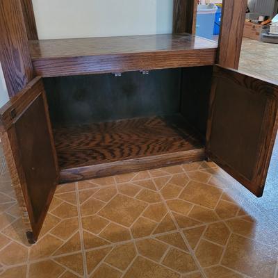 Three Large Wooden Display Shelves (D-EL)