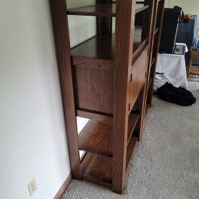 Three Large Wooden Display Shelves (D-EL)