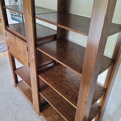 Three Large Wooden Display Shelves (D-EL)