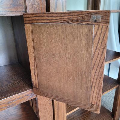 Three Large Wooden Display Shelves (D-EL)