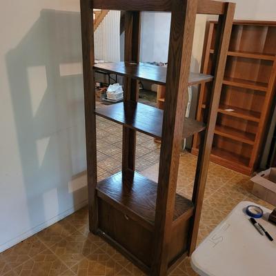 Three Large Wooden Display Shelves (D-EL)