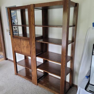 Three Large Wooden Display Shelves (D-EL)