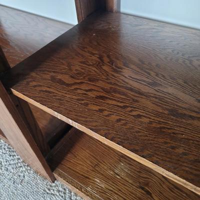 Three Large Wooden Display Shelves (D-EL)