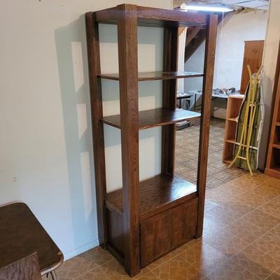 Three Large Wooden Display Shelves (D-EL)