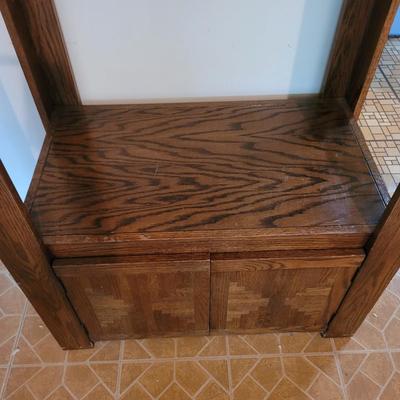 Three Large Wooden Display Shelves (D-EL)