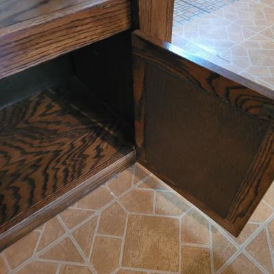 Three Large Wooden Display Shelves (D-EL)