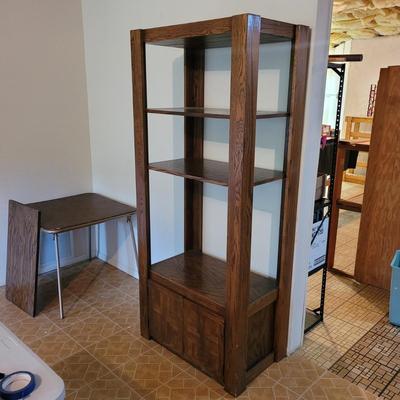 Three Large Wooden Display Shelves (D-EL)