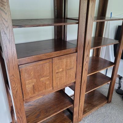 Three Large Wooden Display Shelves (D-EL)