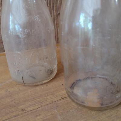 Set of Five Vintage Biltmore Dairy Farm Half Pint Glass Milk Bottles (#22)