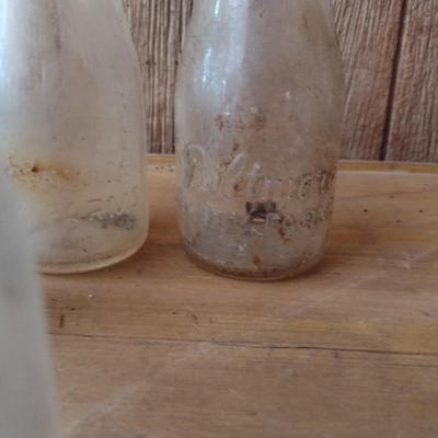 Set of Five Vintage Biltmore Dairy Farm Half Pint Glass Milk Bottles (#22)