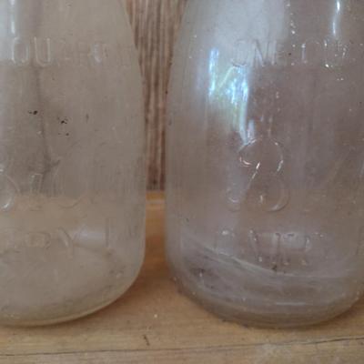 Set of Three Vintage Biltmore Dairy Farm One Quart Glass Milk Bottles (#25)