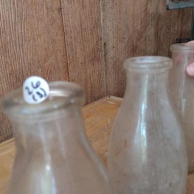 Set of Three Vintage Biltmore Dairy Farm One Quart Glass Milk Bottles (#26)