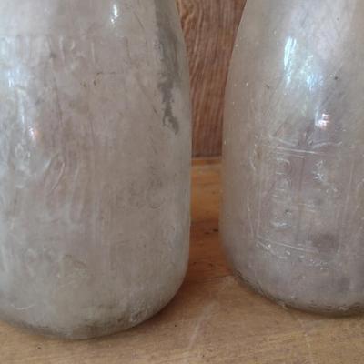 Set of Three Vintage Biltmore Dairy Farm One Quart Glass Milk Bottles (#26)