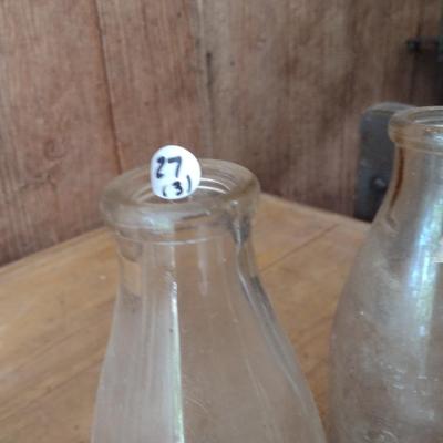 Set of Three Vintage Biltmore Dairy Farm One Quart Glass Milk Bottles (#27)