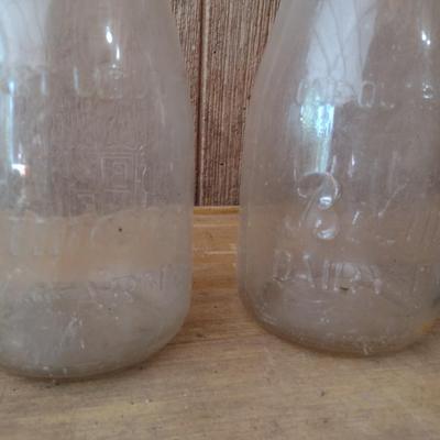 Set of Three Vintage Biltmore Dairy Farm One Quart Glass Milk Bottles (#27)
