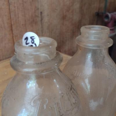 Pair of Vintage Biltmore Dairy Farm One Quart Glass Milk Bottles (#28)