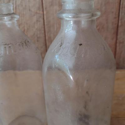 Pair of Vintage Biltmore Dairy Farm One Quart Glass Milk Bottles (#28)