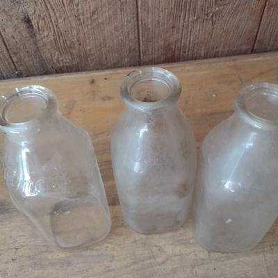 Set of Three Vintage Biltmore Dairy Farm One Quart Glass Milk Bottles (#29)