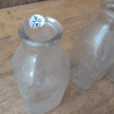 Set of Three Vintage Biltmore Dairy Farm One Quart Glass Milk Bottles (#30)