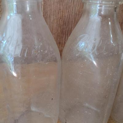 Set of Three Vintage Biltmore Dairy Farm One Quart Glass Milk Bottles (#30)