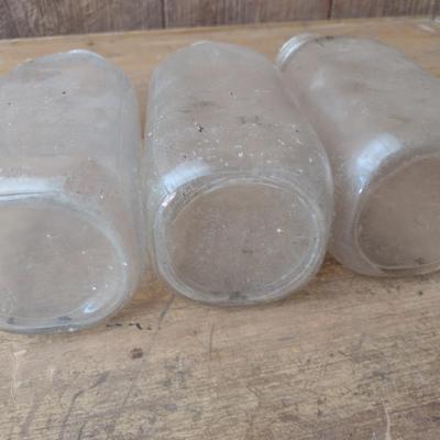 Set of Three Vintage Biltmore Dairy Farm One Quart Glass Milk Bottles (#30)