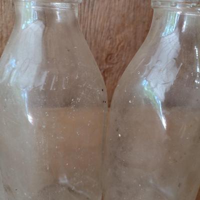 Set of Three Vintage Biltmore Dairy Farm One Quart Glass Milk Bottles (#30)