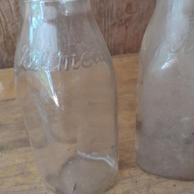 Set of Three Vintage Biltmore Dairy Farm One Quart Glass Milk Bottles (#31)