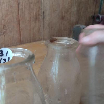 Set of Three Vintage Biltmore Dairy Farm One Quart Glass Milk Bottles (#31)