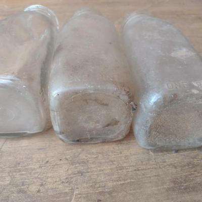 Set of Three Vintage Biltmore Dairy Farm One Quart Glass Milk Bottles (#31)