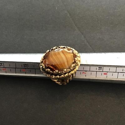 Sale Photo Thumbnail #12: Vintage 1960s made in West Germany tigers eye ring. Please see attached photos.